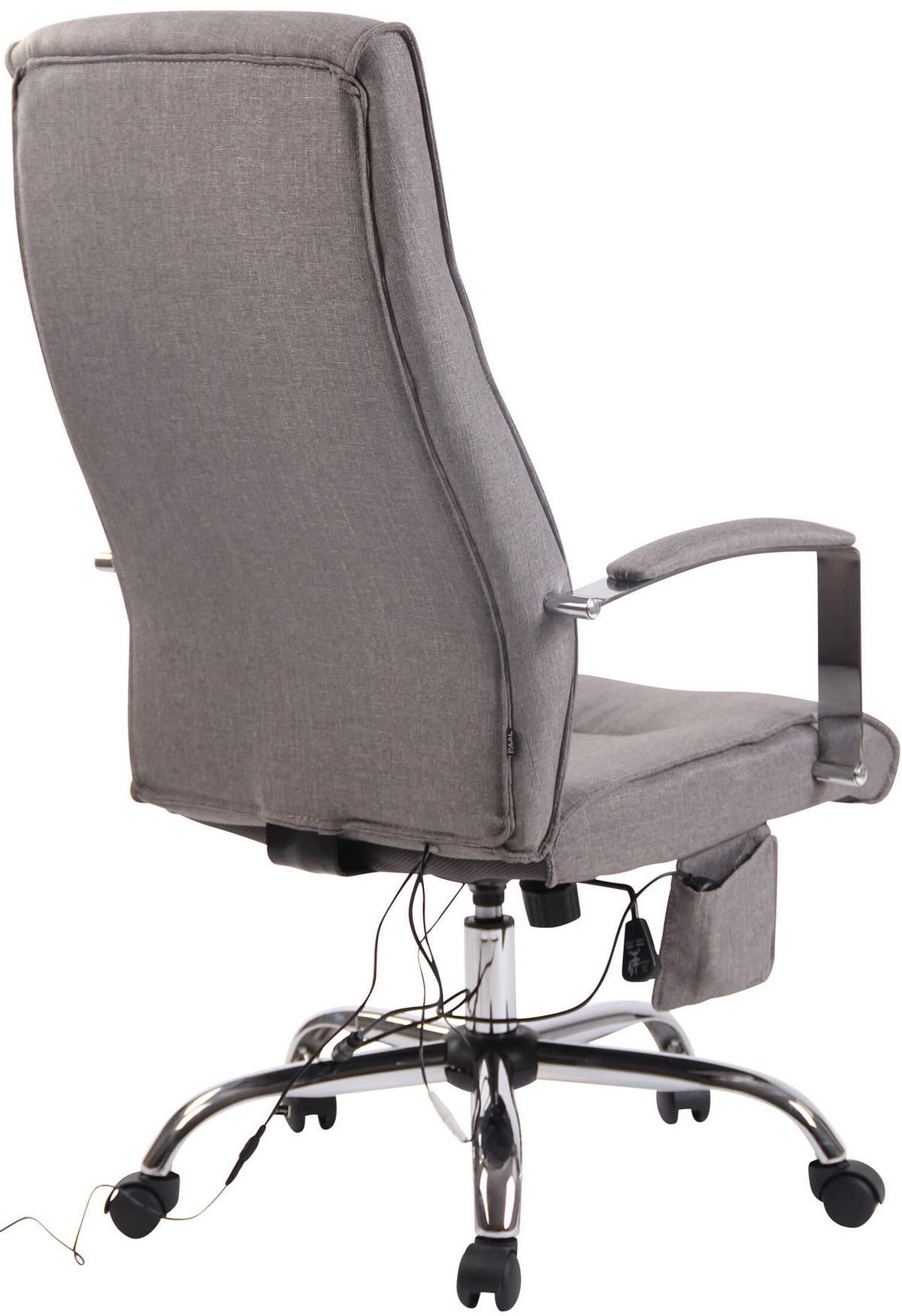 BÜROSTUHL Portofino, Stoff mit Massagefunktion Grau - Grau, Textil/Metall (63/124/72cm) - TPFLiving