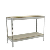 SCHWERLASTREGAL Wood Beast Two HxBxT 90 x 120 x 60 cm 2 Ebenen Fachlast 600 kg Verzinkt - Silberfarben, Metall (120/90/60cm) - PROREGAL