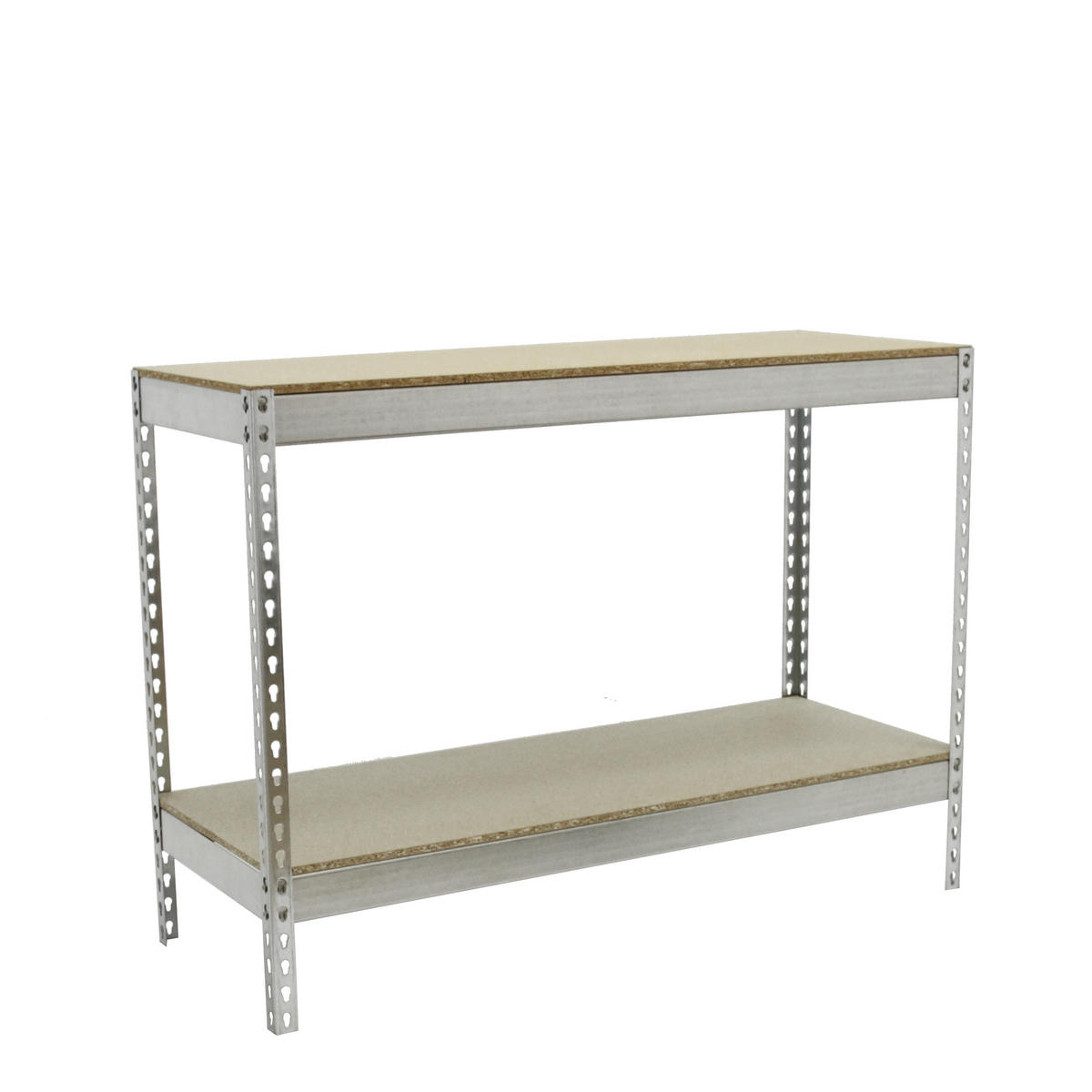 SCHWERLASTREGAL Wood Beast Two HxBxT 90 x 120 x 60 cm 2 Ebenen Fachlast 600 kg Verzinkt - Silberfarben, Metall (120/90/60cm) - PROREGAL