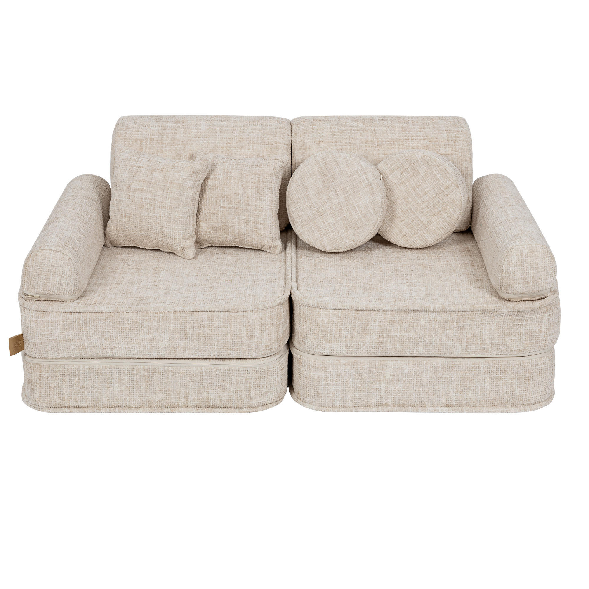 KINDERSOFA, Pocket Plus, Tangle, Marshmallow Beige - Hellbraun, Textil (120/25/60cm) - MeowBaby