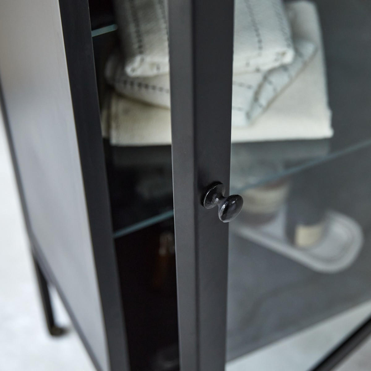 HOCHSCHRANK Lison Schwarz aus Metall - Schwarz, Metall (50/120/35cm) - Tikamoon