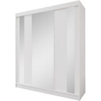 SCHWEBETÜRENSCHRANK Gaja 180/216/61 weiß mit Spiegel - Weiß, Holzwerkstoff (180/216/61cm) - Beautysofa