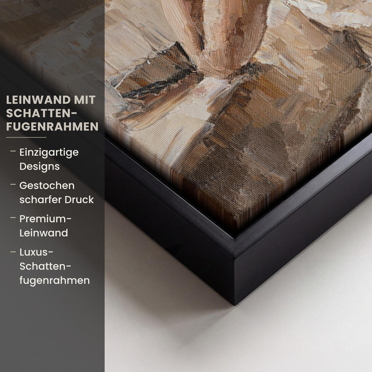 LEINWAND Bilder mit Rahmen - Ölgemälde - Frau - Wein - 20x30 - Hellbraun, Textil (20/30cm) - MuchoWow