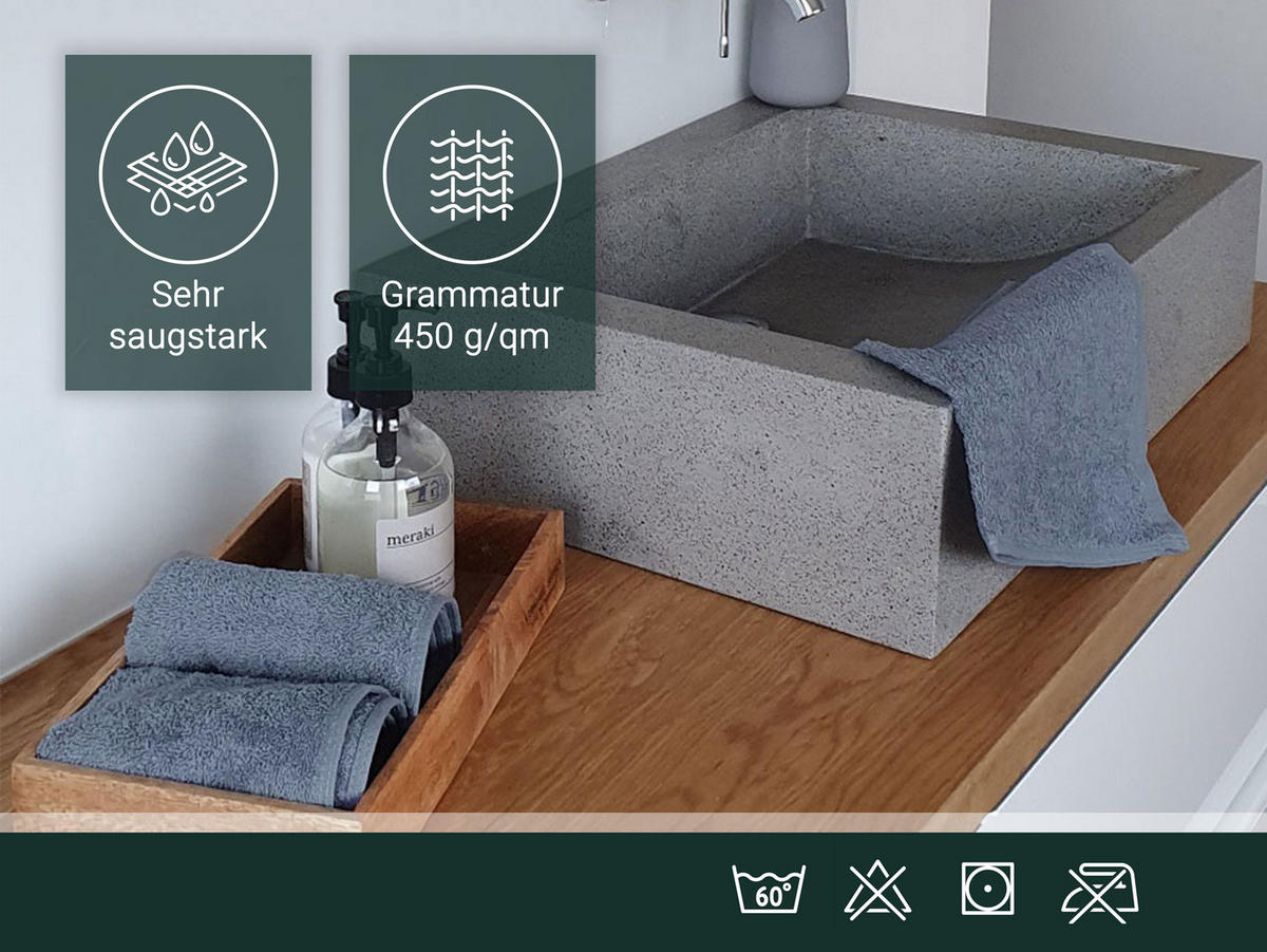 GÄSTETÜCHER, 10er-Set, 30x50 cm, 100% Baumwolle, Grau - Grau, Textil (30/50cm) - Zollner