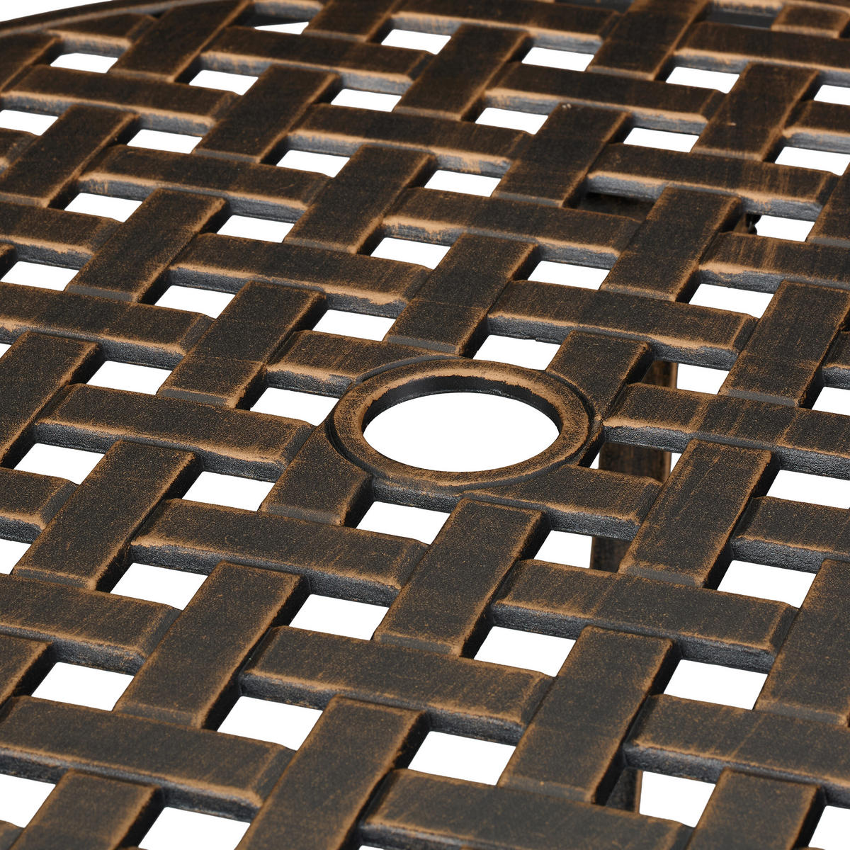 3-TLG.GARTENMÖBEL-SET - Bronzefarben, Metall - Relaxdays