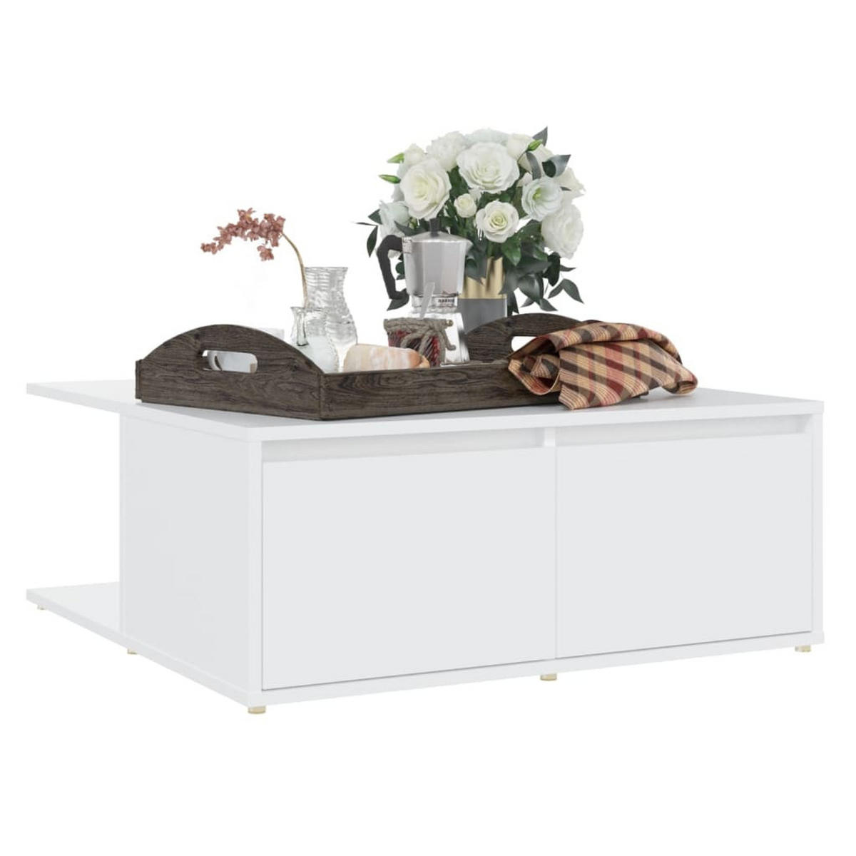 COUCHTISCH Weiß 80x80x31 cm Holzwerkstoff - Weiß, Holzwerkstoff (80/80/31cm) - furnicato