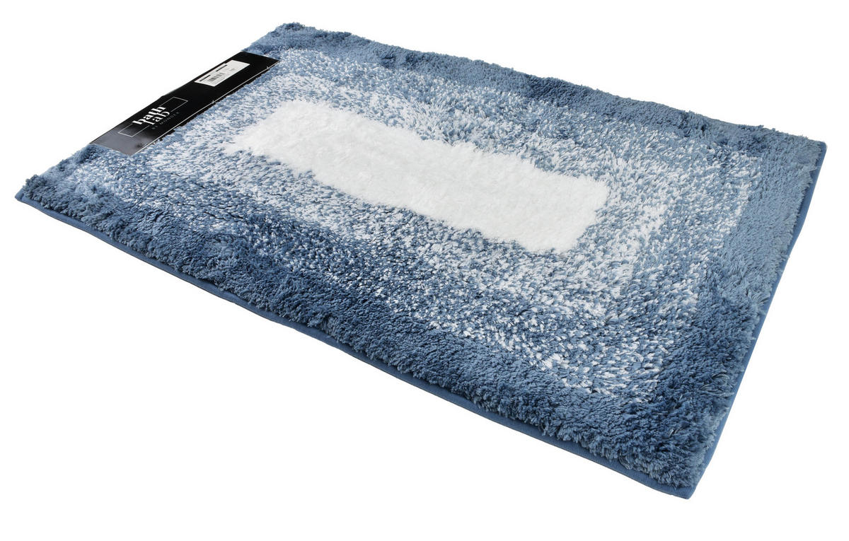 BADTEPPICH Zac Blau 80/50/2 cm Textilien - Blau, Textil (50/80cm) - Mondex