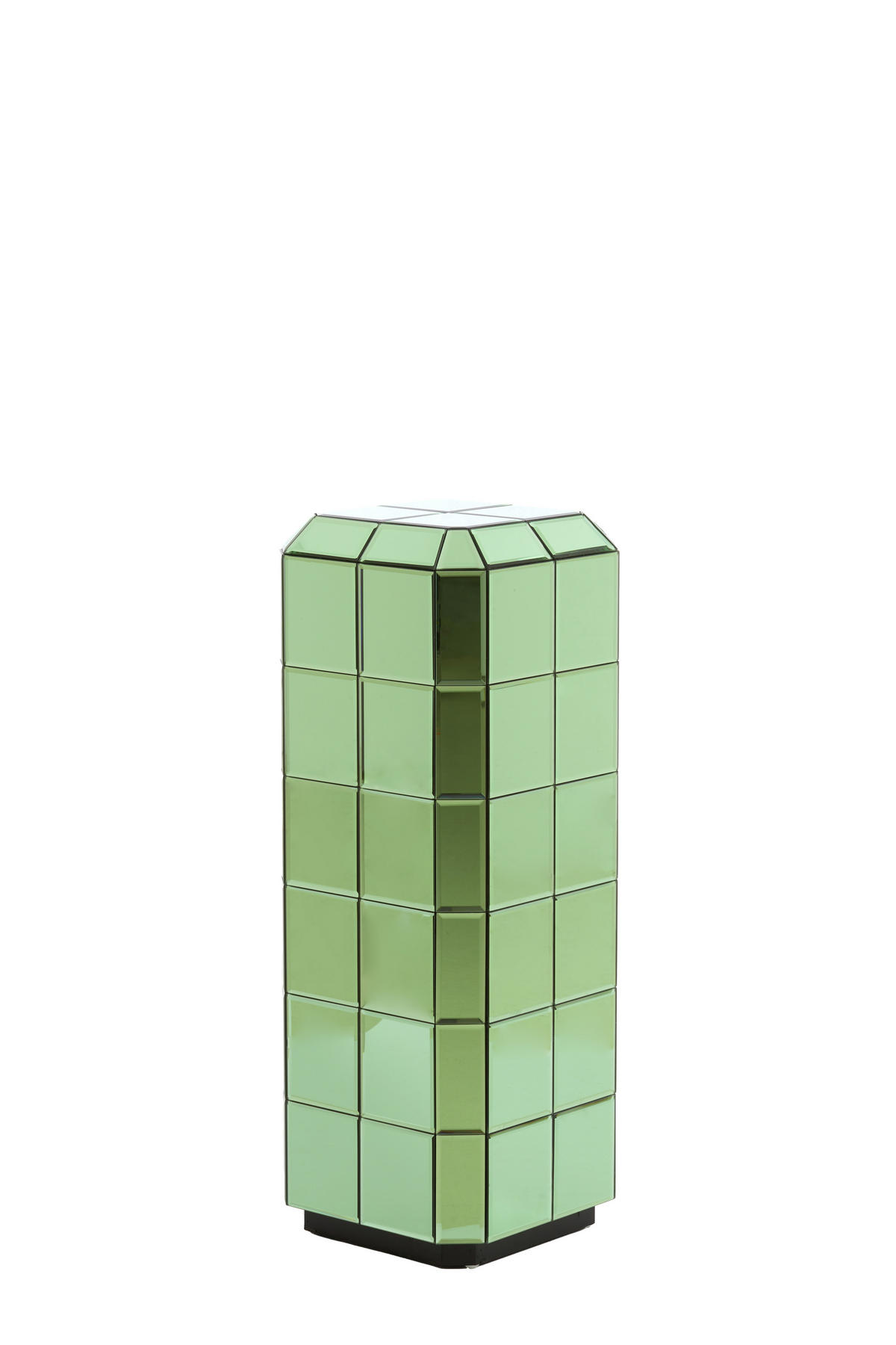 BLUMENSÄULE Luciano Grün 30/30/80 cm - Grün, Glas (30/30/80cm) - Light & Living