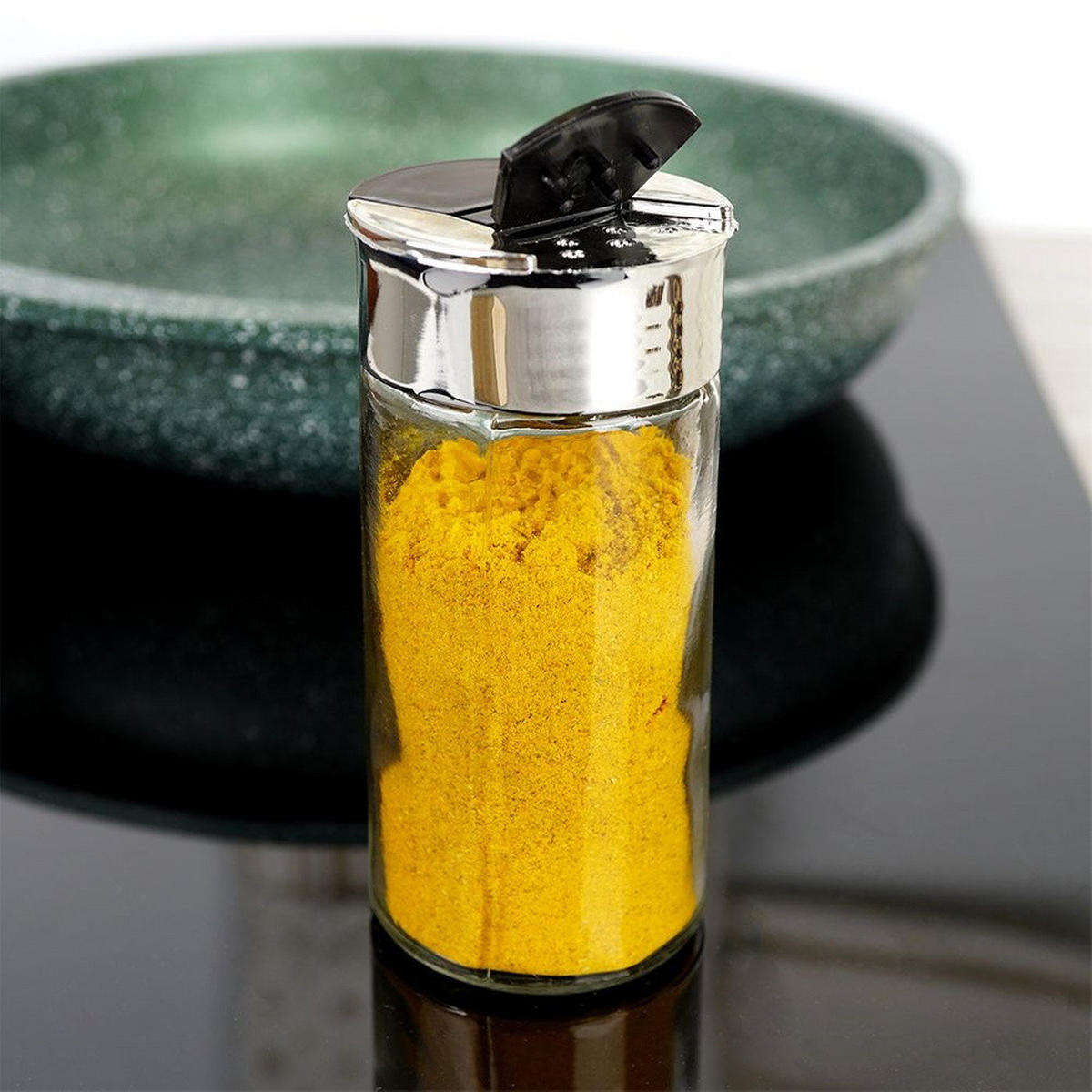 GEWÜRZDOSE Sieb 100 ml Silberfarben - Silberfarben, Glas (4/10/4cm) - Orion 