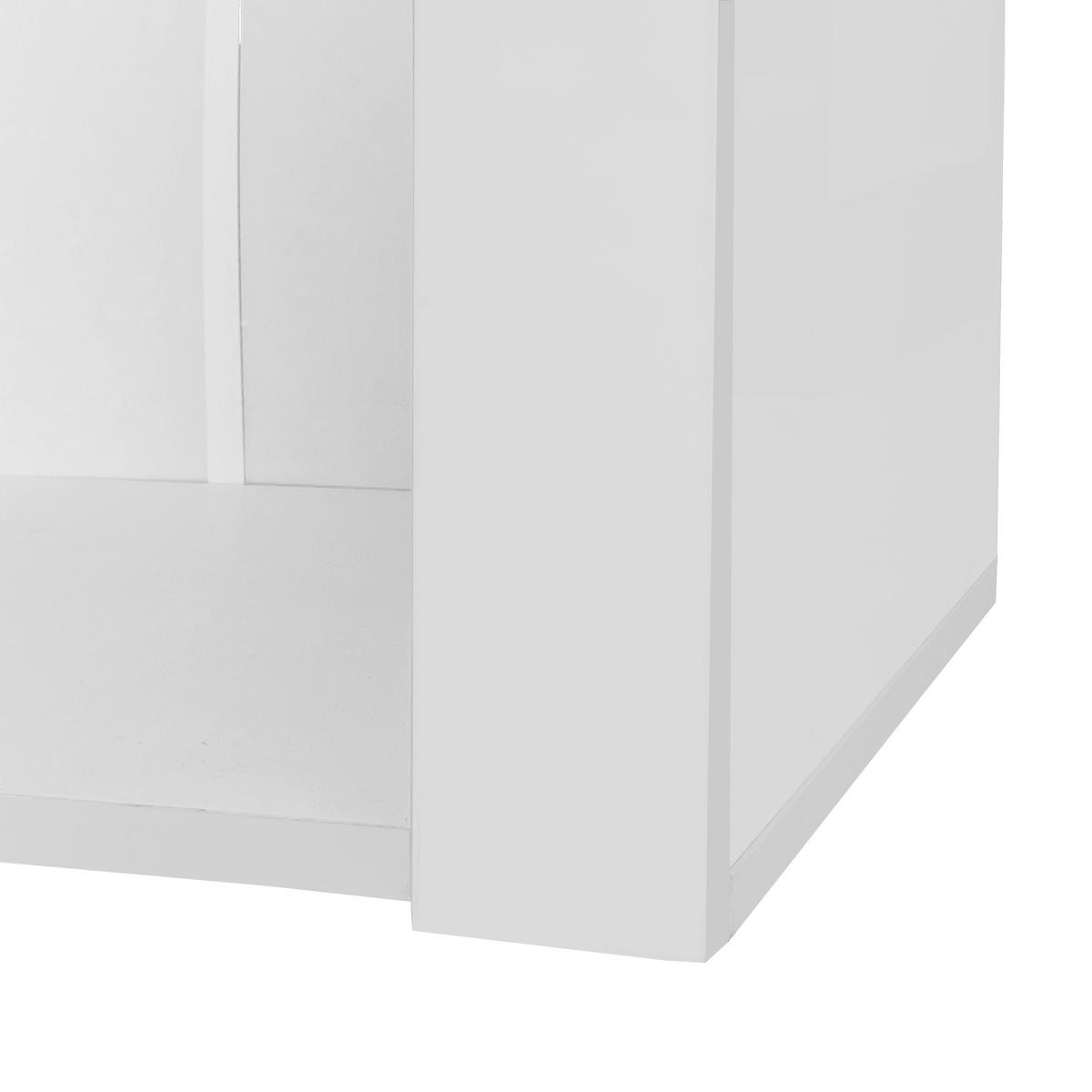 VITRINE in Weiß Hochglanz-Vitrine mit LED-Beleuchtung, 3 Glasböden,fürs Wohn- oder Esszimmer, B55/T38/H166cm - Weiß, Glas/Holzwerkstoff (55/166/38cm) - STILVORA