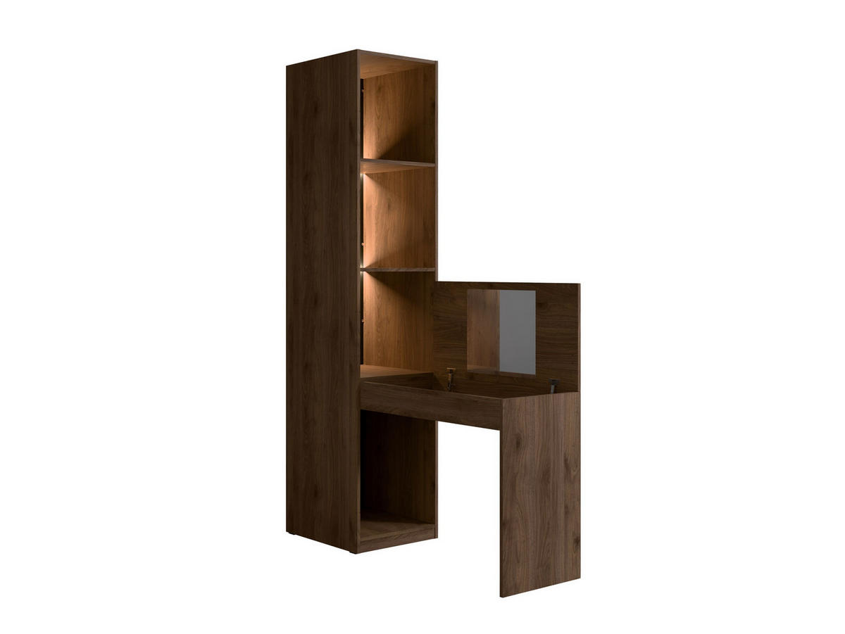 STANDREGAL Walnuss 47/221/146 - Walnussfarben, Holzwerkstoff (47/221/146cm) - RAUMHIRSCH FURNITURE