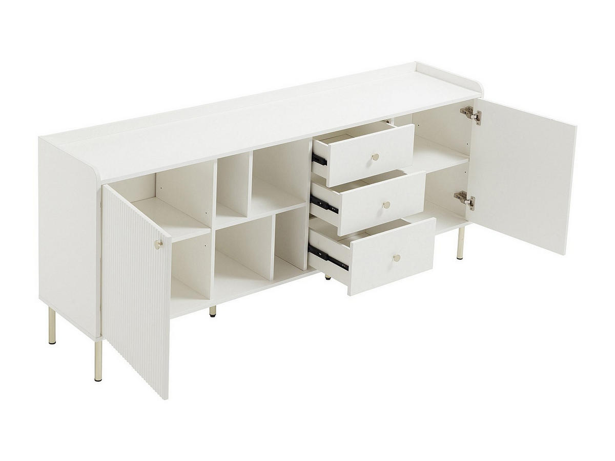 SIDEBOARD - 185 cm x 40 cm - Holz, Platte - Weiß - LUNAOR - Weiß, Holz (185/80/40cm) - Vente-Unique