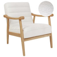 SESSEL Bouclé Cremeweiß Leknes - Hellbraun/Weiß, Textil (62/79/74cm) - Beliani