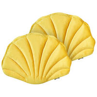 DEKOKISSEN 2er-Set Gelb 47/35 cm Consolida - Gelb, Textil (47/35cm) - Beliani