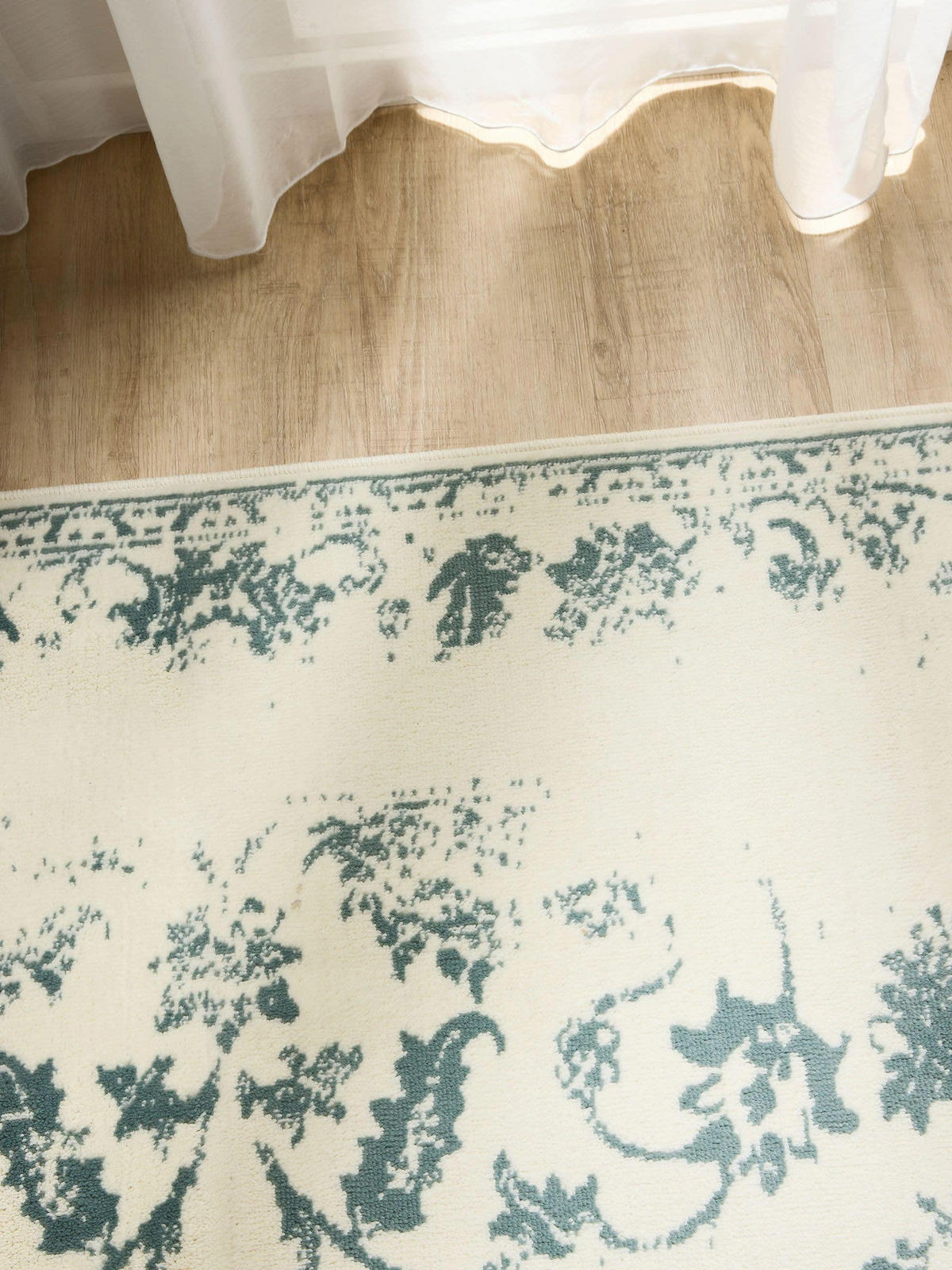 VINTAGE-TEPPICH Suki 120/170 cm - Creme/Mintgrün, Kunststoff (120/170cm) - benuta
