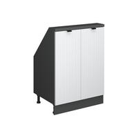 DACHSCHRÄGENSCHRANK Rion Weiß Riffel 60 x 81.6 cm mit 2 Türen - Weiß, Holzwerkstoff (60/81.6/46cm) - Vicco