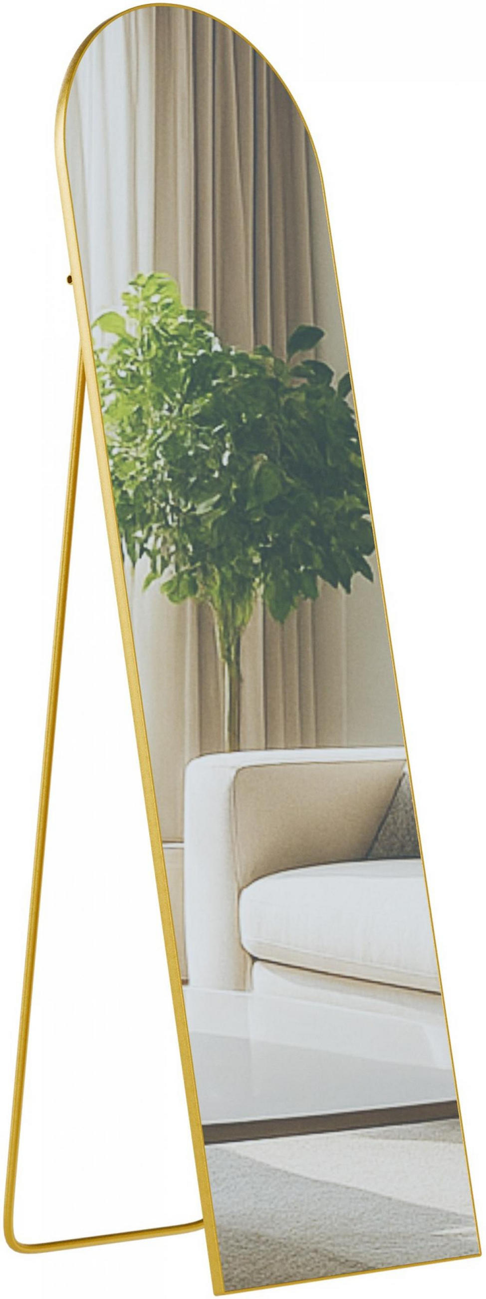 STANDSPIEGEL oval 40/3/140 cm Glas Gold Glanz - Goldfarben, Glas (40/140/3cm) - CLP