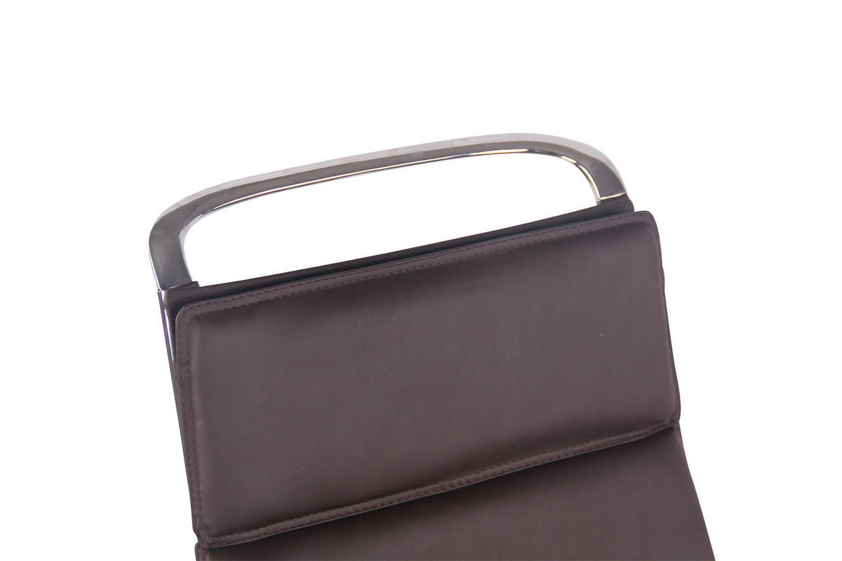 DREHSTUHL Lederlook coffee - Chromfarben/Braun, Textil/Metall (58/110/63cm) - CLP