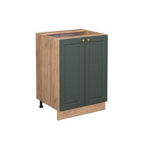 KÜCHENUNTERSCHRANK Fame-Line Grün-Gold Landhaus 60 cm ohne AP - Eiche Wotan/Grün, Holzwerkstoff (60/82/51.6cm) - Vicco