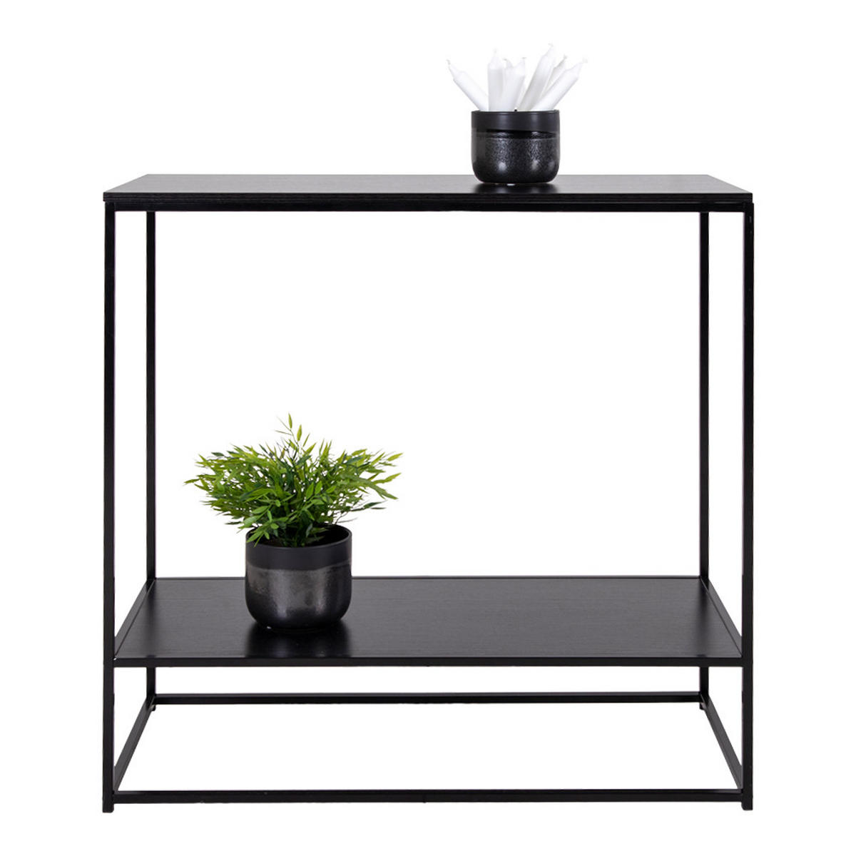 KONSOLENTISCH, Viggo, Schwarz, Spanplatte melamin, 80 x 36 x 80 cm - Schwarz, Holzwerkstoff/Metall (36/80/80cm) - ebuy24