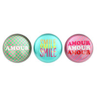 BRIEFBESCHWERER Message rund 3er-Set - Multicolor, Glas (10/6/10cm) - FURNARO