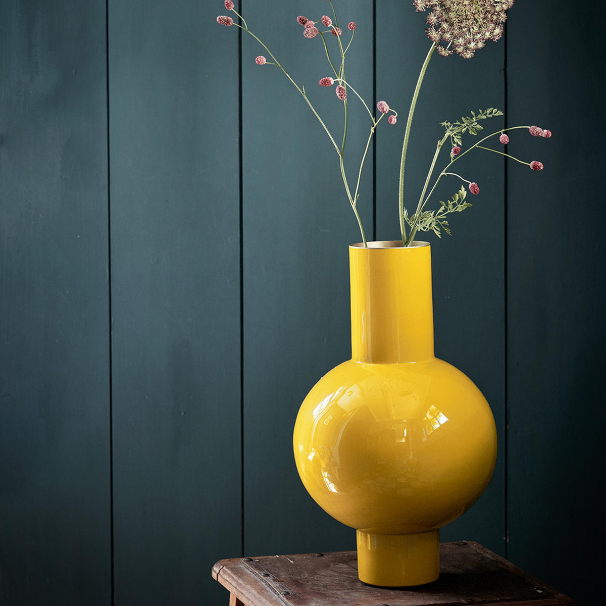 VASE Metal medium ocher 24x40 cm - Gelb, Metall (40cm) - Pip Studio