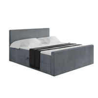 BOXBETT mit Matratze H3 und Lattenrost - TOLO-Z - 140x200 Cord - Grau - Grau, Holzwerkstoff (140/200cm) - ALTDECOR