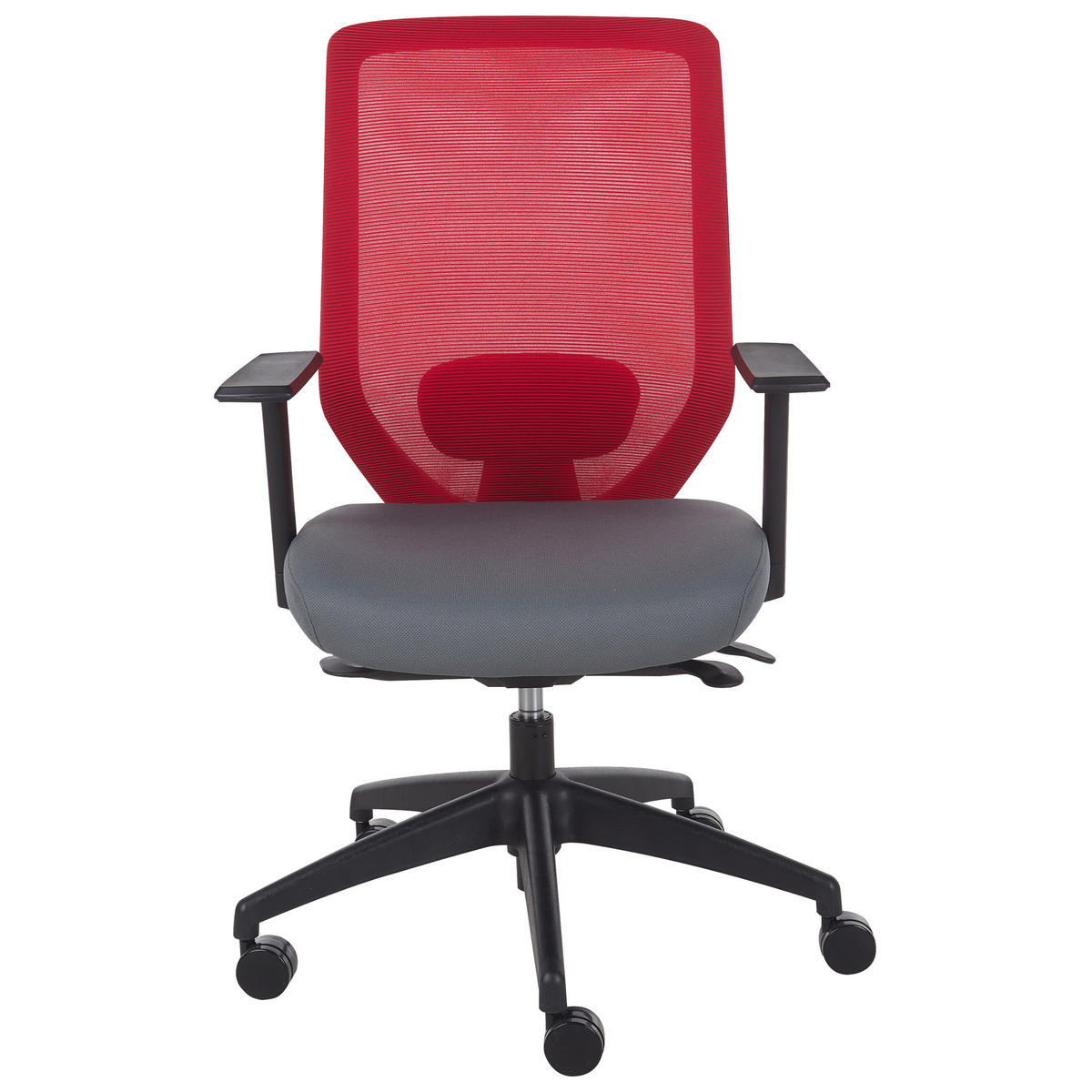 BÜROSTUHL Rot Virtuoso - Rot/Schwarz, Textil (53/97/53cm) - Beliani