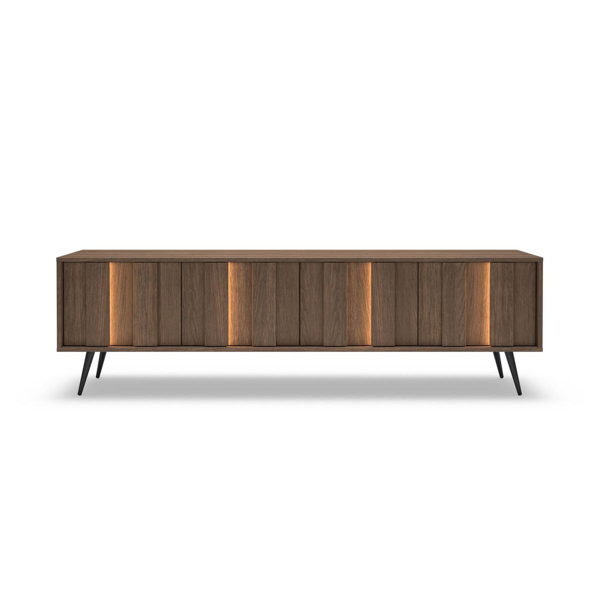 RTV-SCHRANK Faro, viertüriger mit LED - Eichefarben, Holzwerkstoff (183/54/40cm) - Bettso