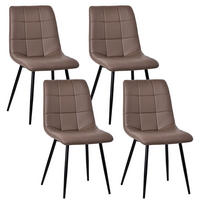 STUHL-SET 4 Stück Kunstleder-YZ6 - Dunkelbraun, Textil (48/89/61cm) - HOMAVO