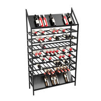 WEINREGAL Burgundy für 104 Flaschen, Metall, schwarz - Schwarz, Metall (100/170/30cm) - Metalo Pro