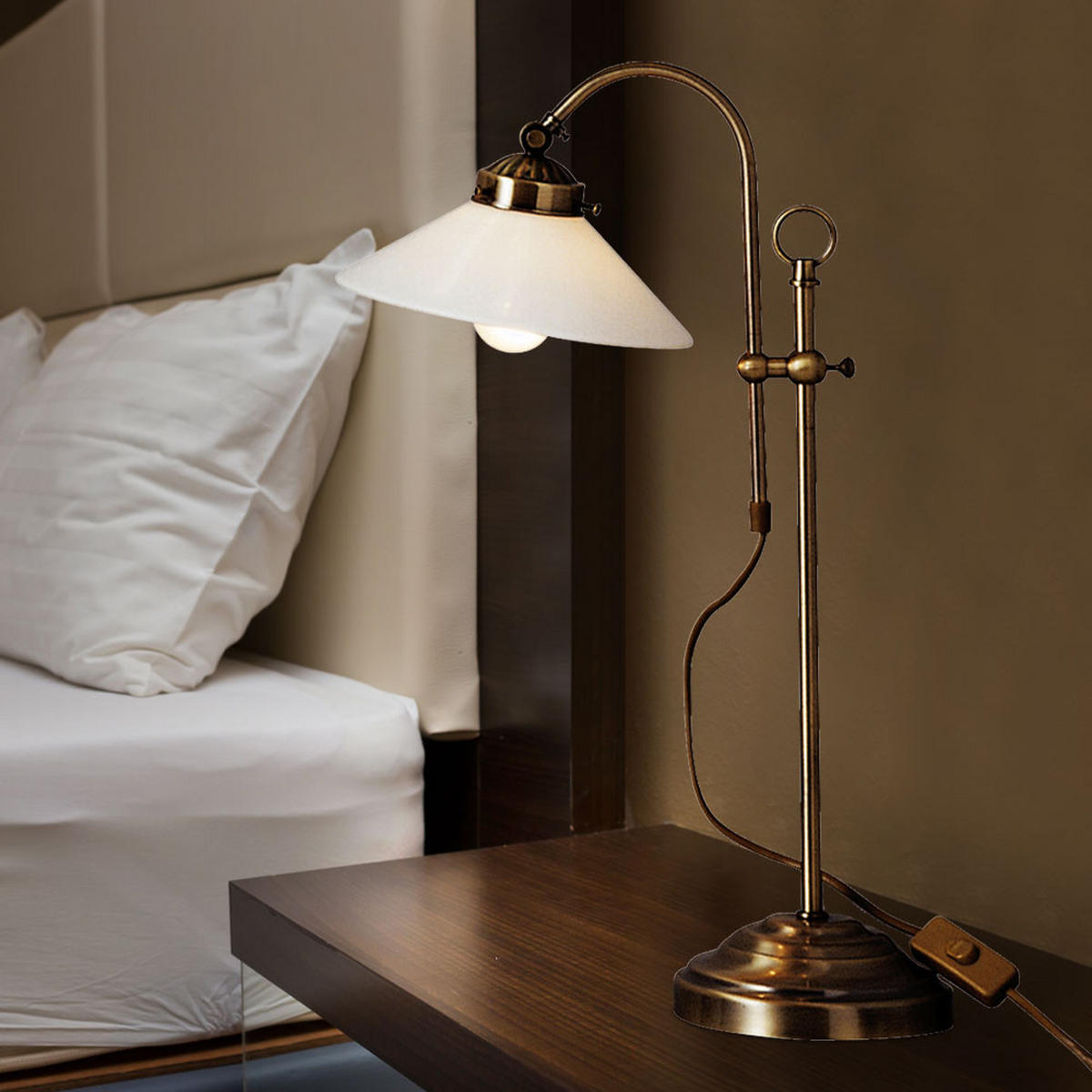 LED TISCHLEUCHTE Landlife Messing - Messingfarben, Glas (33/19.5/54cm) - Globo Lighting