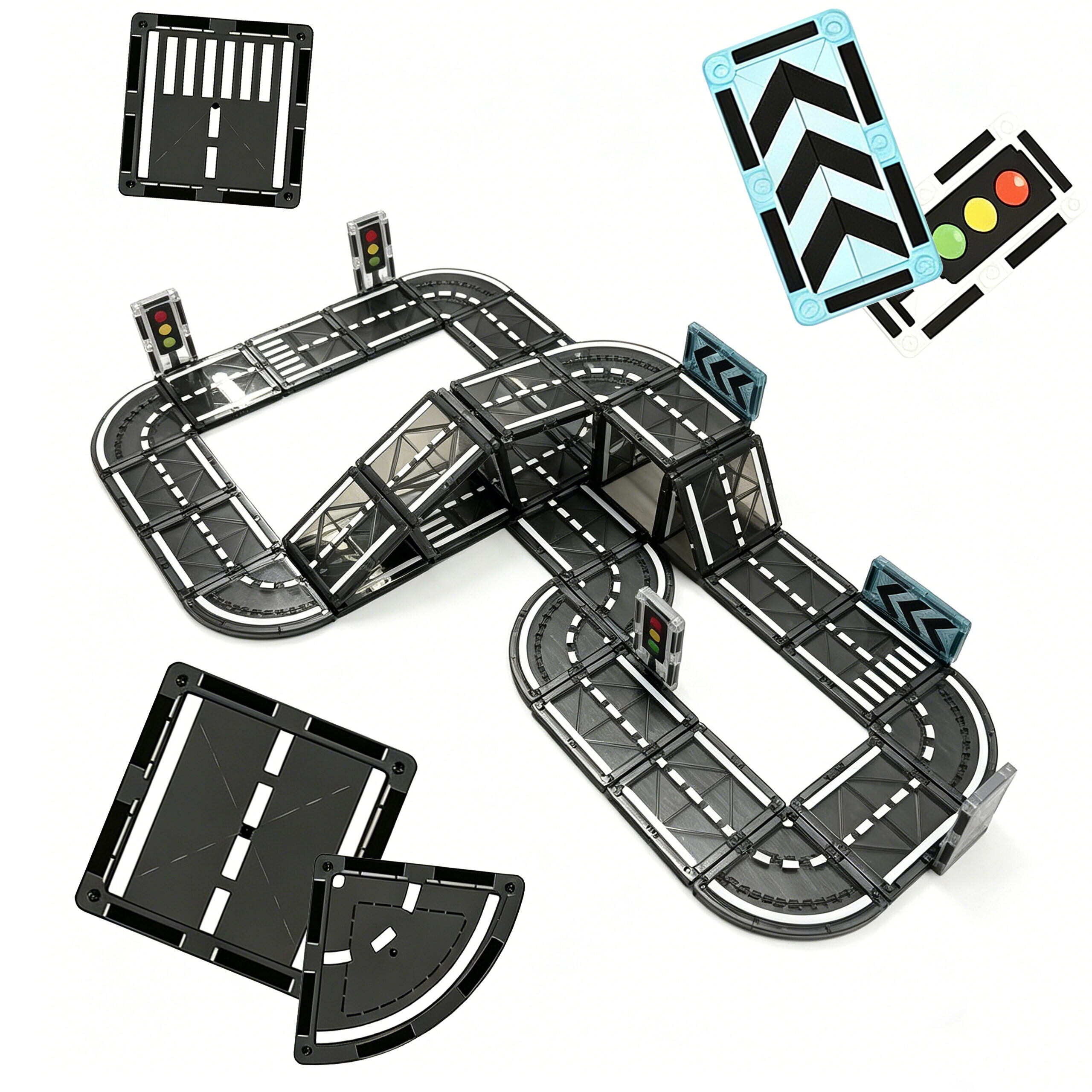 MAGNETBAUSTEINE-SET - Schwarz, Kunststoff/Metall (7.5/7.5cm) - Relaxdays