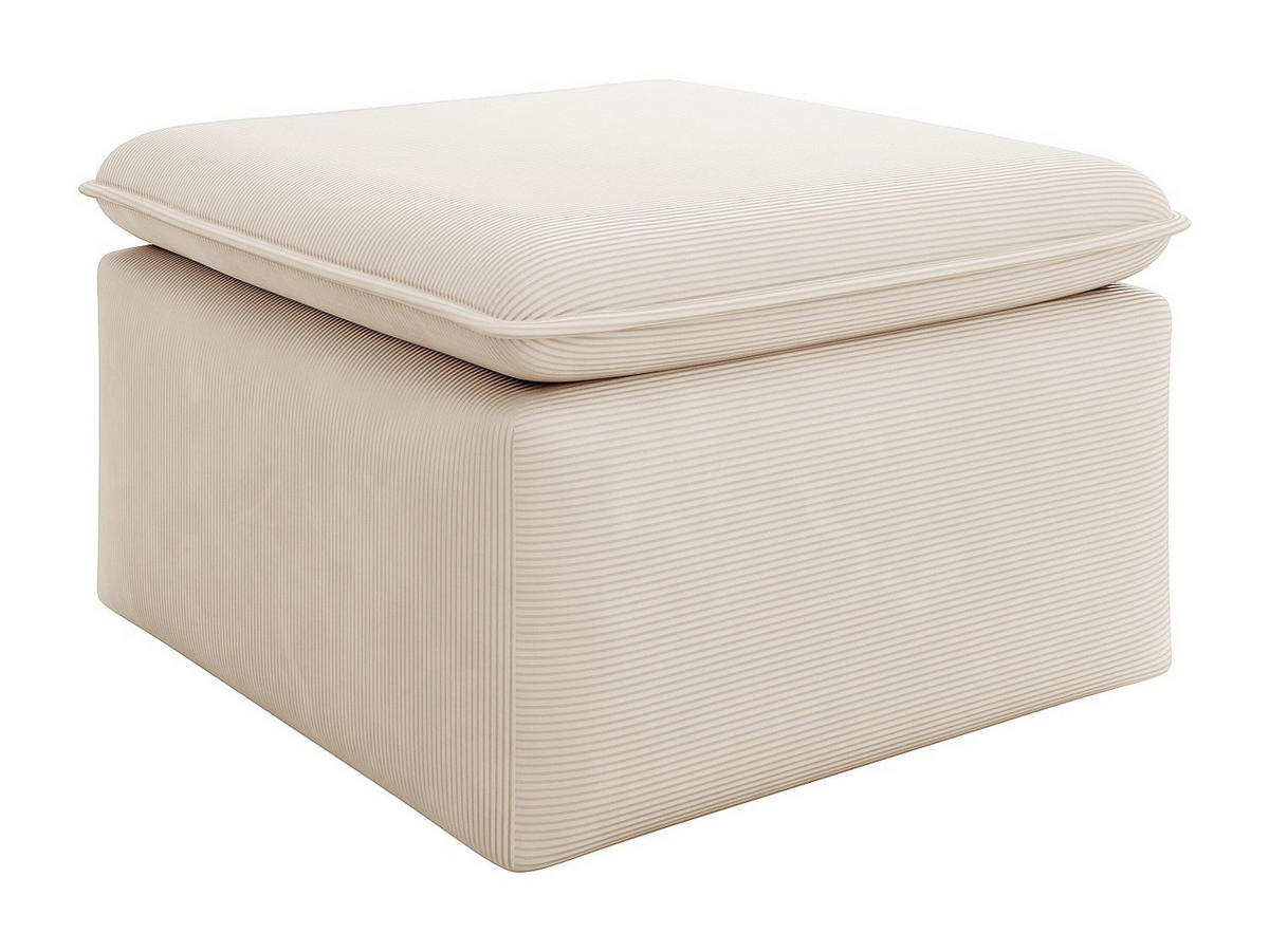 SITZHOCKER - 1 Person - Stoff, Samt - Beige - TEODORA - Beige, Textil (70/43/70cm) - Vente-Unique