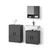 BADMÖBEL-SET Ronco Anthrazit Hochglanz 3 Teile, mit Unterschrank 60 cm - Anthrazit, Holzwerkstoff (60/81/30cm) - Livinity®