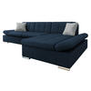ECKSOFA Malwi Premiumi, Seite: Rechts - Hellgrau/Dunkelblau, Holz/Textil (278/161cm) - MIRJAN24