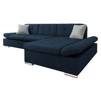 ECKSOFA Malwi Premiumi, Seite: Rechts - Hellgrau/Dunkelblau, Holz/Textil (278/161cm) - MIRJAN24