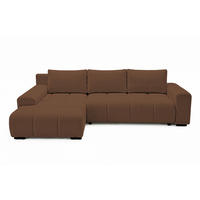 ECKSOFA Ovia mit Bettkasten und Schlaffunktion, Bouclé-Stoff in L-Form - Braun, Textil (270/185cm)