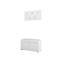 GARDEROBEN-SET Gesita VII - Weiß Hochglanz/Silberfarben, Holzwerkstoff/Kunststoff (84/45/35cm) - MIRJAN24