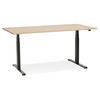 SCHREIBTISCH Höhenverstellbar Elektrisch Ergonomisch XARIX, Beige-Schwarz 140x70x127 cm - Beige/Schwarz, Holzwerkstoff/Metall (70/140/127cm) - KADIMA DESIGN