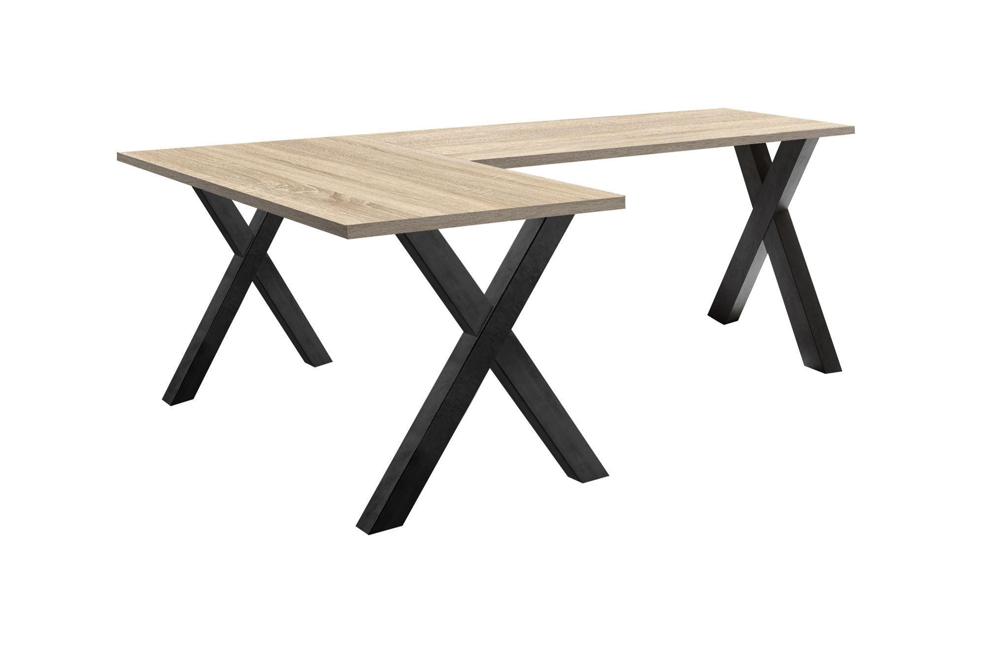 ECKSCHREIBTISCH Ede 4 210 x 160 x 75 Computertisch Graphit/Eiche sägerau - Naturfarben, Holz (210/160/75cm) - 58aufmkessel