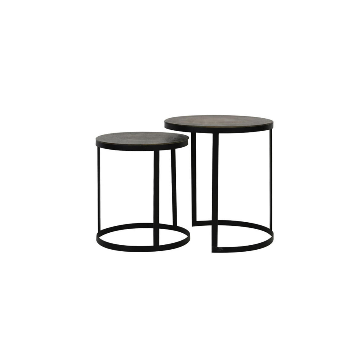 BEISTELLTISCH Trelo Bronze Ø49/52cm 2er-Set - Bronzefarben, Metall (49/49/52cm) - Light & Living
