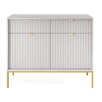 SIDEBOARD Vellore Grau mit goldenen Metallbeinen 104 cm - Goldfarben/Grau, Holzwerkstoff/Metall (104/83/39cm) - Selsey