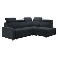 ECKSOFA Oslo 2rRLXp, Seite: Rechts 2R+R+LXP - Silberfarben/Dunkelblau, Holz/Textil (250/200cm) - MIRJAN24