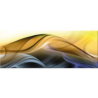 GLASBILD 80x30 cm Abstrakt Gelb Blau - Gelb, Glas (80/30cm) - artissimo