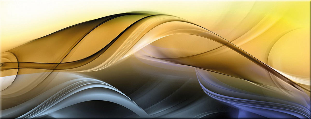 GLASBILD 80x30 cm Abstrakt Gelb Blau - Gelb, Glas (80/30cm) - artissimo