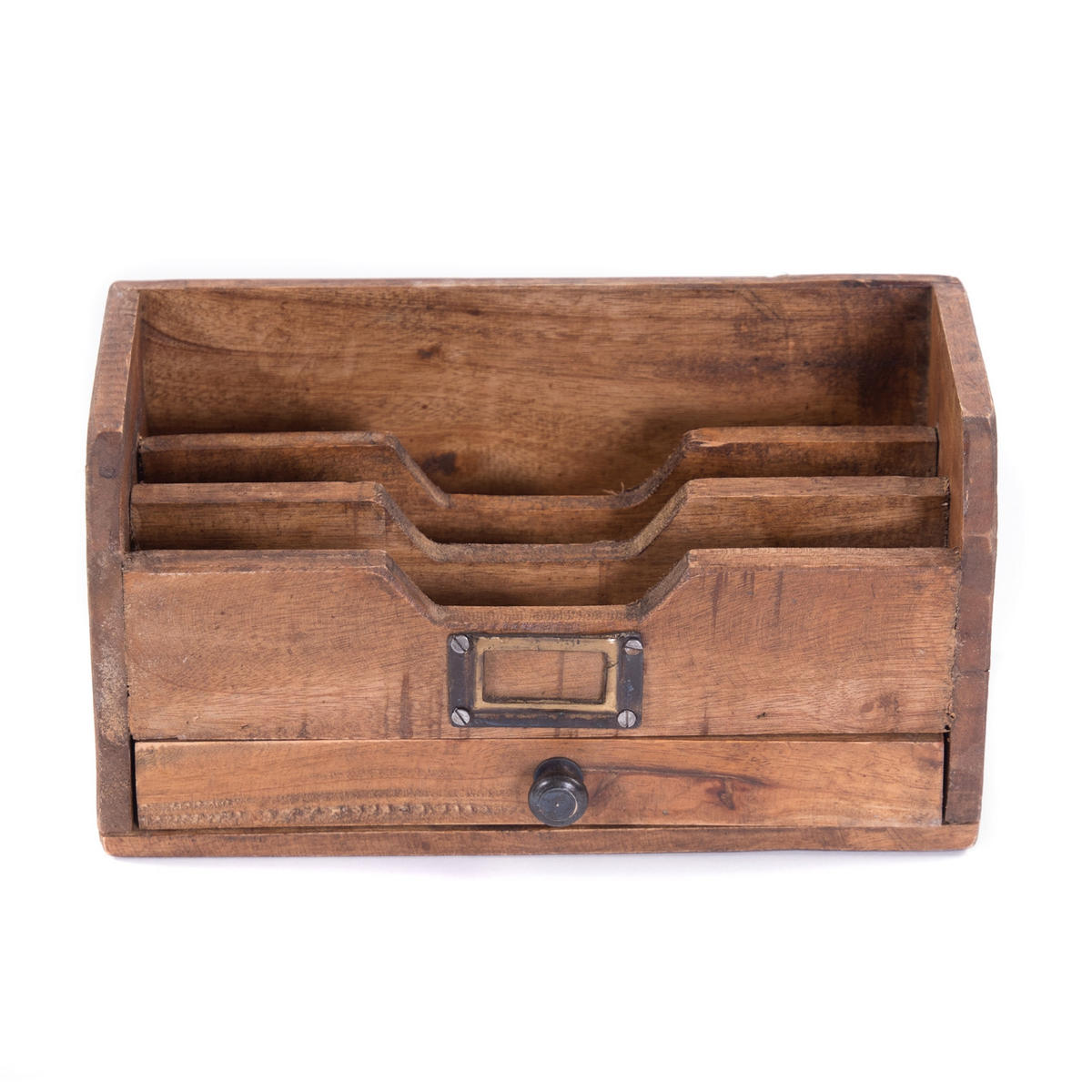 SCHREIBTISCH-ORGANIZER Juna Mahagoni Massivholz, 3 Fächer mit Schublade naturfarben - Naturfarben, Holz (13/25/10cm) - DESIGN DELIGHTS