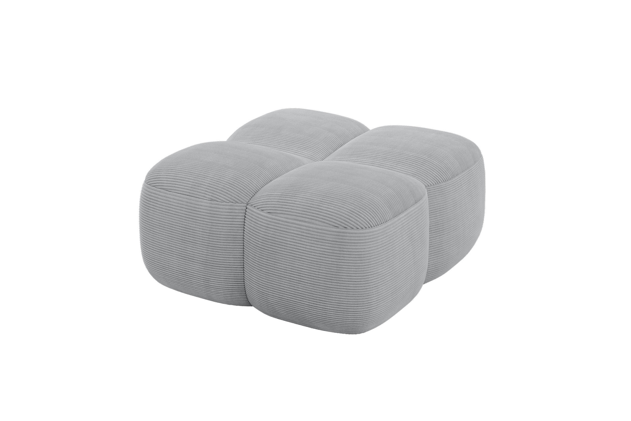 POUF Miko-Puf 90x90x45 cm Grau Cord Modular Sitzhocker - Anthrazit/Schwarz, Holzwerkstoff/Kunststoff (90/43/90cm) - ALTDECOR