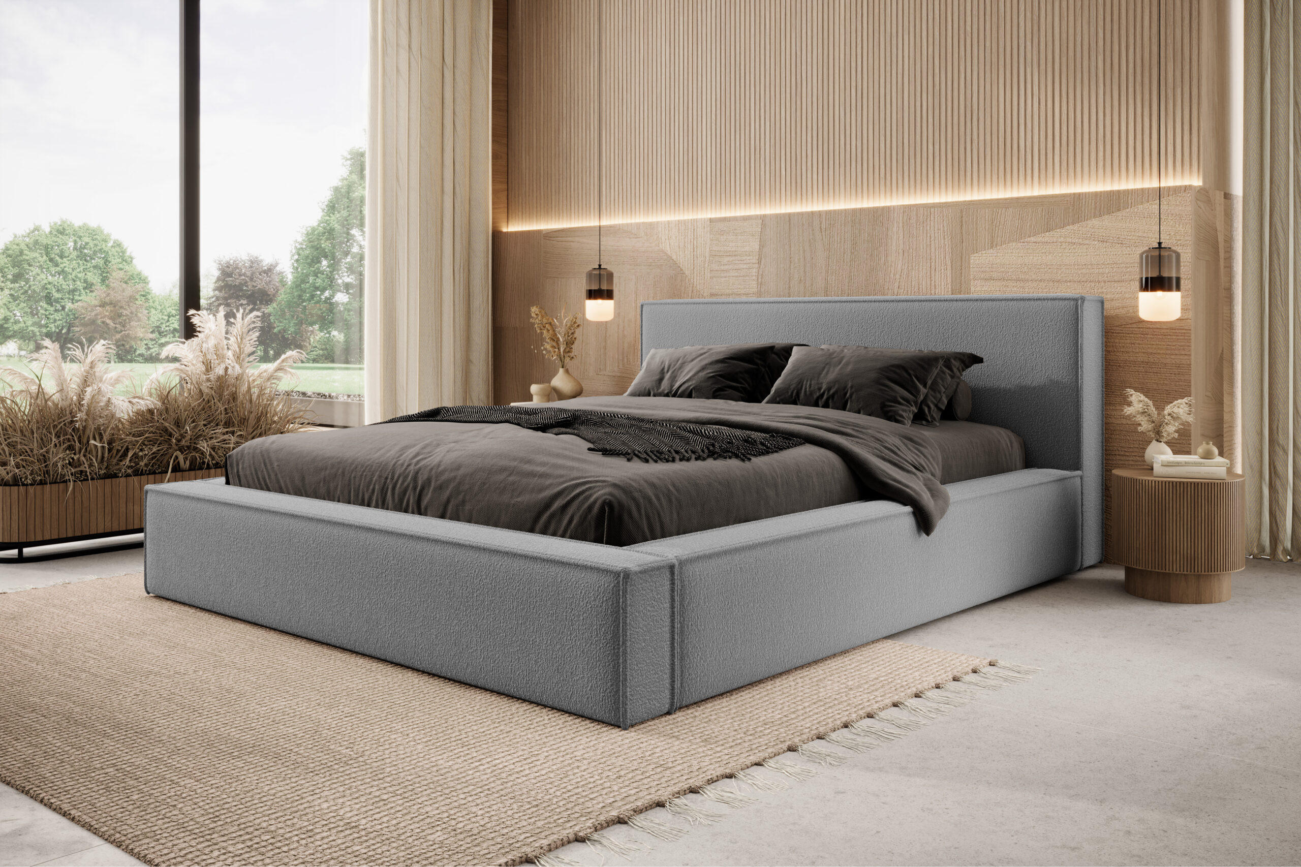 POLSTERBETT Mendocino 120x200 cm, Grau - Dunkelgrau, Textil (120/200cm) - Fedve