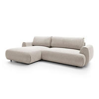 ECKSOFA ZEST Grau Geflochtener Stoff mit Schlaffunktion - Grau, Holz (270/167cm) - MASSENO